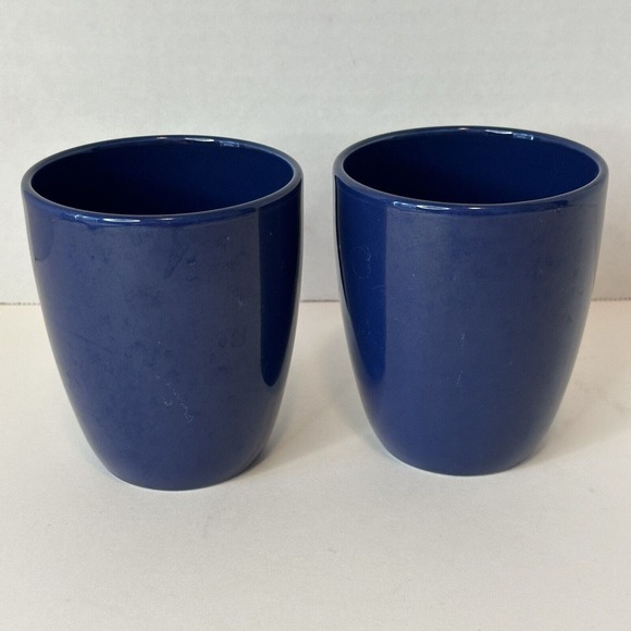 CORELLE Coordinates Stoneware Cup/Mugs Royal Deep Blue Set of 2 China Clean - Picture 3 of 11